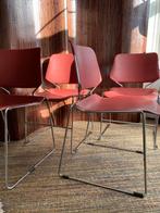 Vintage stapelbaar Thomas Tollesson Matrix set stoelen, Huis en Inrichting, Stoelen, Metaal, Vier, Ophalen of Verzenden, Zo goed als nieuw