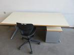 Buro 180x80, verstelbaar+ ladenblok+ stoel, Ahrend, Huis en Inrichting, Bureaus, Ophalen, In hoogte verstelbaar, Gebruikt, Bureau
