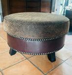 Mooie ronde  poef hocker, Ophalen of Verzenden, Zo goed als nieuw, Rond, 75 tot 100 cm