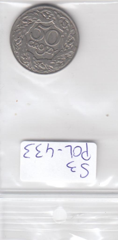 S3-POL-0433 Polen 50 groszy 1923  XF Y# 13, Postzegels en Munten, Munten | Europa | Niet-Euromunten, Polen, Verzenden