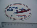 sticker oud POWERBOAT Holland outboard race boot power boat, Verzenden, Zo goed als nieuw, Bedrijf of Vereniging