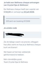 Spa Voucher ongebruikt twv €64, Tickets en Kaartjes, Eén persoon, Kortingsbon, Spa of Sauna
