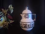 Vintage Alba Koffiekan met Zilveren Details, Gebruikt, Keramiek, Overige typen, Ophalen of Verzenden