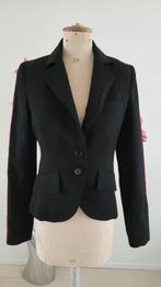 Blazer zwart met roze strepen aan de mouwtjes mt 36, Vera mode, Zwart, Ophalen of Verzenden, Zo goed als nieuw