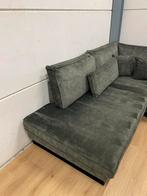 Mooie luxe suede donkergroene hoekbank - GEREINIGD!!!, Huis en Inrichting, Ophalen, 250 tot 300 cm, Luxe, Hoekbank
