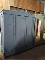 Prachtige blauwe oude antieke demontabele kast leg hang kast, Ophalen of Verzenden, Gebruikt, 50 tot 75 cm, 150 tot 200 cm