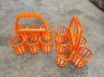 2x vintage flessenrek retro oranje 70s, Ophalen of Verzenden, Gebruikt
