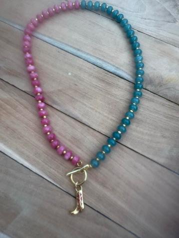 Anthropologie Stijl Ketting - Natuursteen & Bedel beschikbaar voor biedingen