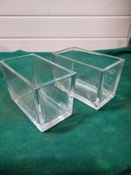 bloempotten van glas langwerpig dik glas, Ophalen of Verzenden, 'T Olde Gre-j, Info@toldegrej.nl, Endepoelstraat 20f Didam