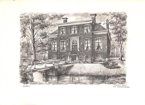 Hotel Fischer, Warffum, Tekening Brobbel  129432, Verzamelen, Ansichtkaarten | Nederland, Ongelopen, Groningen, Ophalen of Verzenden