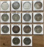 complete serie rijksdaalder Wilhelmina (1898 - 1944), Postzegels en Munten, Munten | Nederland, Ophalen, Setje, Zilver, Koningin Wilhelmina