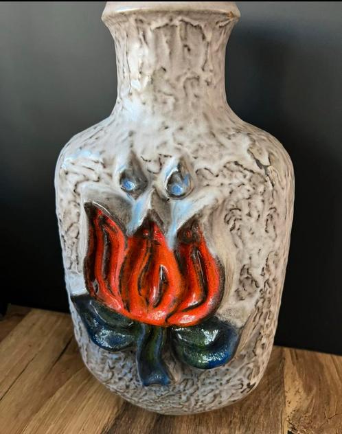 West-Germany Carstens Vaas met Bloemmotief, Antiek en Kunst, Antiek | Vazen, Ophalen of Verzenden