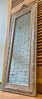 Zilveren aankleedspiegel met kuif - 90x35 cm, Huis en Inrichting, Woonaccessoires | Spiegels, Minder dan 50 cm, Gebruikt, Ophalen of Verzenden