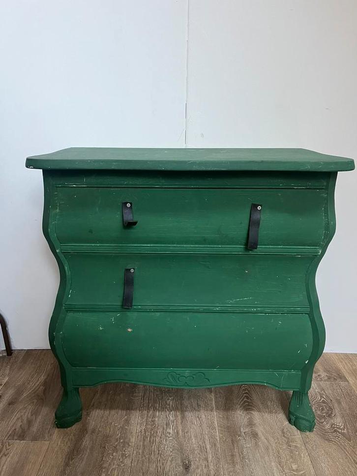 Groen buikkastje met 3 lades, Huis en Inrichting, Kasten | Ladekasten, Gebruikt, Minder dan 100 cm, 50 tot 100 cm, 25 tot 50 cm