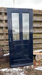 GRATIS! Massief houten buitendeur met mat glas, Ophalen, Gebruikt, 80 tot 100 cm, Buitendeur