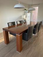 6 leren stoelen | Bert Plantage, Huis en Inrichting, Ophalen, Gebruikt, Leer, Grijs