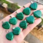 1 Malachiet Gems stone Heart  kettinghanger, Nieuw, Groen, Overige materialen, Ophalen of Verzenden