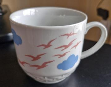 Koffiemok - print vogels/lucht - hoogte 8.5 cm - NIEUW beschikbaar voor biedingen