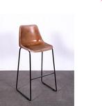 Barkruk Kuip Vintage leer lichtbruin (29 stuks), 60 tot 90 cm, Ophalen of Verzenden, Leer, Gebruikt