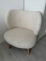 Roomwitte Bouclé Fauteuil, Huis en Inrichting, Fauteuils, Minder dan 75 cm, Nieuw, Ophalen of Verzenden, Stof