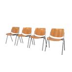 Castelli DSC 106 stoelen jaren 60 70 80 vintage, Ophalen, Vier, Metaal, Gebruikt