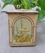 vintage kubus blik met herfstachtige paddelstoelen, Ophalen of Verzenden, Gebruikt, Overige
