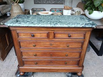 Antieke commode wastafel baby kast ladenkast marmer badkamer beschikbaar voor biedingen