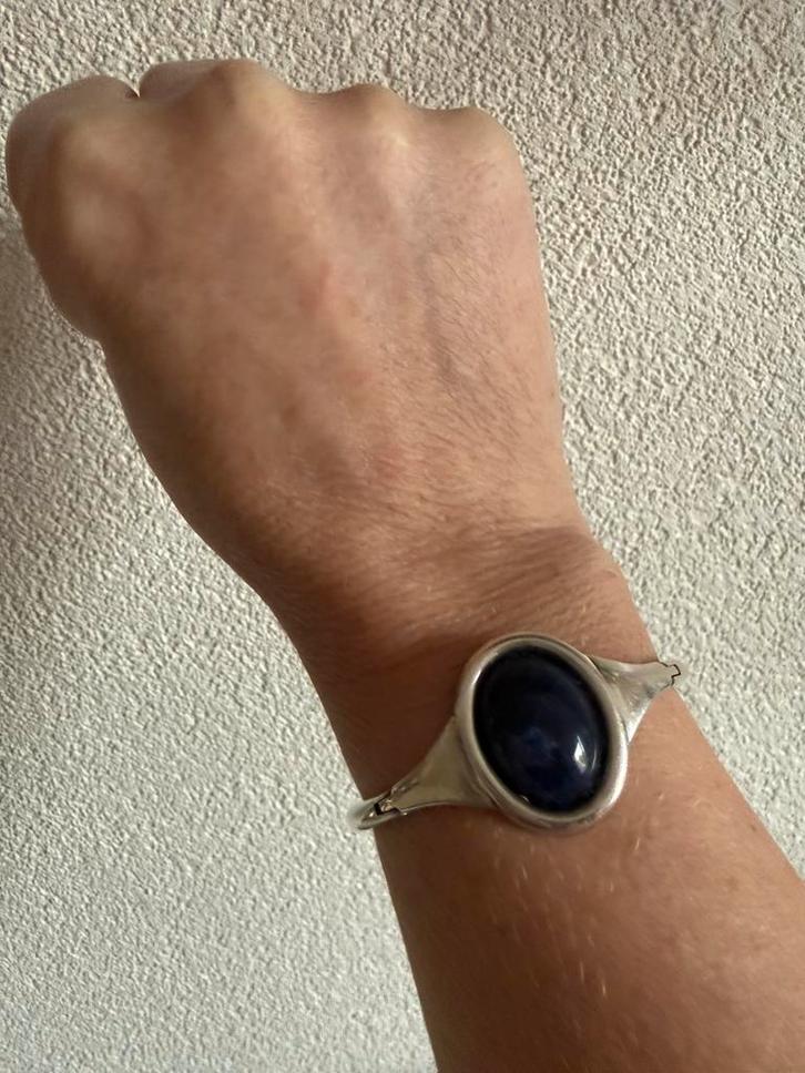 M250/Vintage Zilveren FRANZ SCHEULE Sodaliet armband, Sieraden, Tassen en Uiterlijk, Armbanden, Gebruikt, Zilver, Blauw, Verzenden