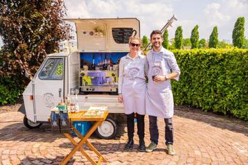 Bruiloft barista locatie piaggio mobiel espressobar koffie beschikbaar voor biedingen