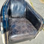 Aviator fauteuil leer + koeienhuid + GRATIS BEZORGING, Ophalen of Verzenden, Gebruikt, Leer, Aviator