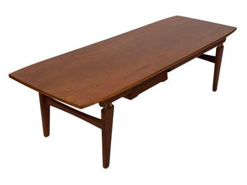 Vintage salontafel teak fineer jaren 60 design beschikbaar voor biedingen
