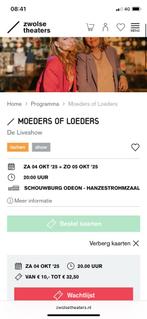 Moeders of loeders 4 oktober schouwburg Odeon, Twee personen, Oktober