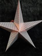 6 rood metallicachtige kerststerren - papier-kerstdecoratie, Diversen, Kerst, Ophalen of Verzenden, Gebruikt