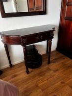 Antieke consoletafel met lade, Huis en Inrichting, Ophalen, Gebruikt, 25 tot 50 cm, Ovaal