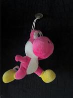 Roze Yoshi knuffel 21 cm groot met koord en zuignap, Ophalen of Verzenden, Zo goed als nieuw, Overige typen