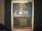 antieke radio telefunken poster met lijst 1930, Antiek en Kunst, Antiek | Tv's en Audio, Ophalen