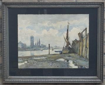 Nicolas Markovitsch Marc (1894-1964)Thames River London.  beschikbaar voor biedingen