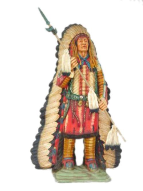 Indian with Spear – Indiaan beeld - Hoogte 200 cm, Verzamelen, Beelden en Beeldjes, Nieuw, Dier, Ophalen
