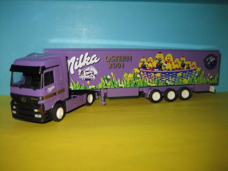 Milka  Ostern-2001  MERCEDES  Herpa/Albedo, Hobby en Vrije tijd, Modelauto's | 1:87, Zo goed als nieuw, Bus of Vrachtwagen, Herpa