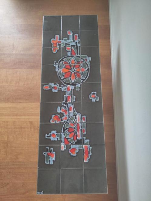 Vintage salontafel Belarti tegeltafel Fat Lava Space age 60, Huis en Inrichting, Tafels | Salontafels, Gebruikt, Minder dan 50 cm