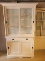 *ACTIE* Mooie Landelijke Witte Buffetkast/ Winkelkast (2519), Gebruikt, 100 tot 150 cm, 200 cm of meer, Glas