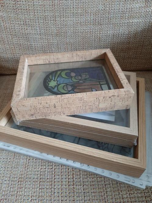 3 lijsten met dubbele glasplaten (zie uitleg), Hobby en Vrije tijd, Knutselen, Nieuw, Materiaal, Ophalen