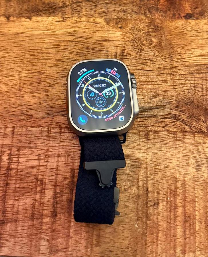 Apple watch ultra 1 in uitstekende staat!!!, Sieraden, Tassen en Uiterlijk, Smartwatches, Zo goed als nieuw, iOS, Zwart, Conditie