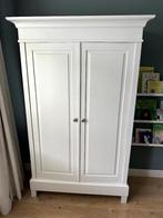 Witte houten linnenkast / kledingkast – 195x124x52 cm, Ophalen, Gebruikt, 100 tot 150 cm, 150 tot 200 cm