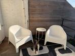 Buitenstoel Ikea skarpo wit + randerup bijzettafel + kleed, Ophalen, Zo goed als nieuw, Bijzettafel, 2 zitplaatsen