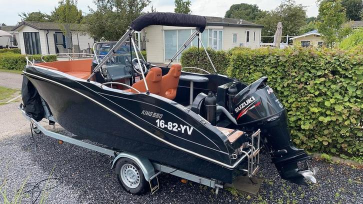 Okiboats Barracuda 545 / King 550 / 140 PK / Consoleboot, Watersport en Boten, Motorboten en Motorjachten, Gebruikt, Polyester