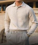 Nieuwe heren beige polo lange mouwen maat L, Ophalen of Verzenden, Nieuw, Maat 48/50 (M), Beige