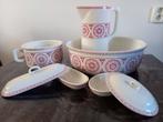 Mooi 5 delig lampetstel / lampetset / Rosaces Belgium, Antiek en Kunst, Curiosa en Brocante, Ophalen