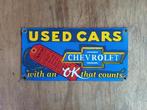 Emaille reclame CHEVROLET Used Cars reclamebord, Verzamelen, Merken en Reclamevoorwerpen, Ophalen of Verzenden, Gebruikt, Reclamebord