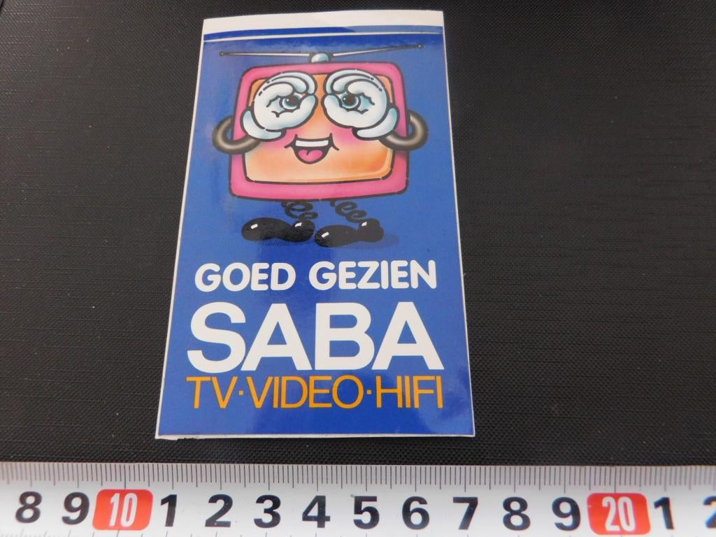 sticker strip tv antenne SABA goed gezien tv video hifi, Ophalen, Zo goed als nieuw